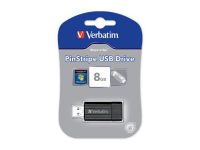 USB FlashDrive 8GB Verbatim PinStripe (Schwarz/Black) Blister
