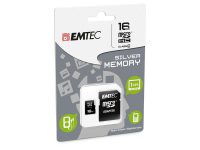 MicroSDHC 16GB EMTEC +Adapter CL4 Silver Memory Blister