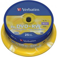 DVD+RW 4.7GB Verbatim 4x 25er Cakebox
